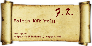 Foltin Károly névjegykártya